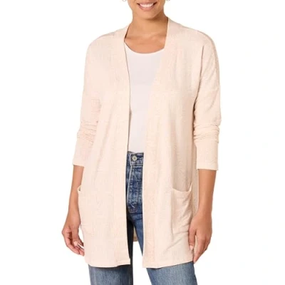 Image de Amazon Essentials Gilet d’Intérieur Ouvert sur Le Devant en Éponge Légère Coupe Décontractée Femme, Beige Zébrures, M