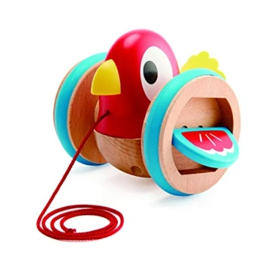 Image de Hape Oiseau Jouet en Bois 1 an à Tirer Dès 12 Mois Pour Motricité, Imagination &amp; Dextérité de l&#039;Enfant et Pousser Conforme aux Normes Sécurité Adapté Petites Mains