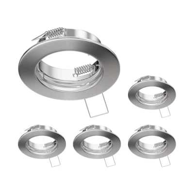 Image de ledscom.de 5 cadres d&#039;encastrement au plafond FERE, rond, chrome mat