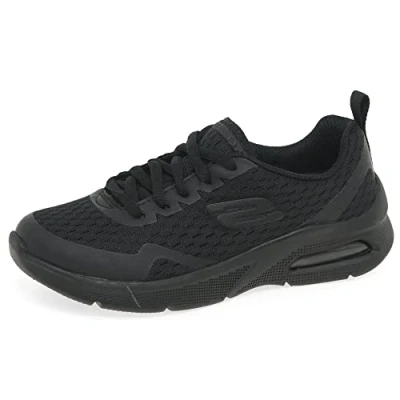 Image de Skechers Microspec Max Basket, Bordure en Textile Noir, 35.5 EU