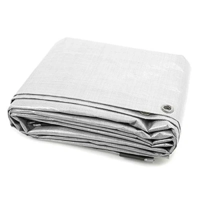 Image de jarolift Bâche De Couverture Piscine, Tissée en Polyéthylène 90 g/m², Imperméable À l&#039;eau Résistant La Moisissure Indéchirable, 3 x 4 m, Blanc