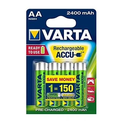 Image de VARTA Piles rechargeables AA, lot de 4, Recharge Accu Power, 2400 mAh Ni MH, sans effet mémoire, préchargées, prêtes à l&#039;emploi