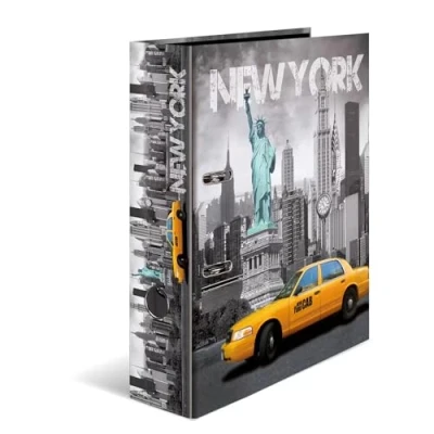 Image de HERMA Motif classeur à levier A4 Villes New York, dos de 7 cm, en carton robuste, imprimé entièrement l&#039;extérieur et l&#039;intérieur