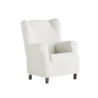 Image de Eysa Dorian bi élastique Housse de Fauteuil Repose téte 10 écru, Chenille, Ecru, 37x9x29 cm