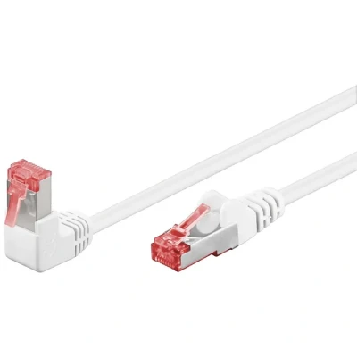 Image de GOOBAY Câble Ethernet Cat6 2m surblindé blanc 1x RJ45 coudé