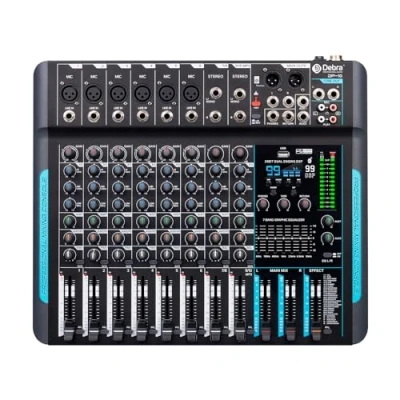 Image de D Debra Audio Pro Portable Enregistrement Mélangeur avec Effets numériques USB 99 DSP pour DJ Mixer Console Karaoke Studio (DP 10)