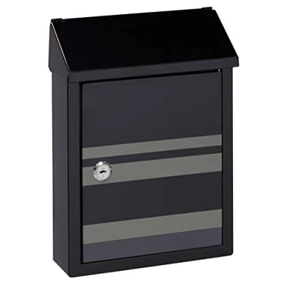 Image de ARREGUI Smart Graphic E5724 STR Boîte aux Lettres en Acier avec Sérigraphie Décorative « Lines », Taille S (Courrier Format A5), Fente Arrière, Facile à Installer, Noir