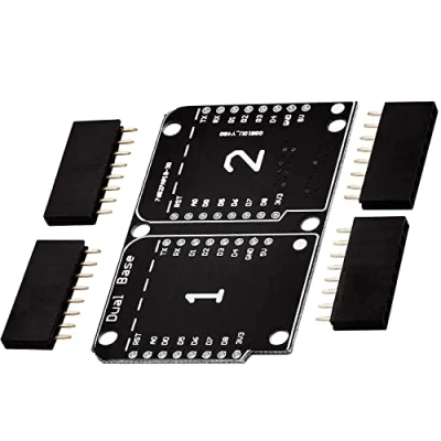 Image de AZDelivery Dual Base Shield PCB Board pour D1 Mini NodeMCU ESP8266 incluant Un Ebook!