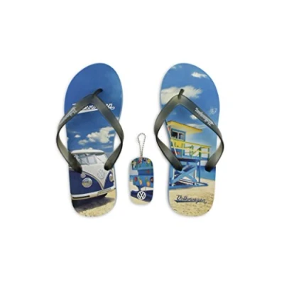 Image de BRISA VW Collection Sandales à entre doigts avec motif T1 Combi Bus EU 44/45 (Beachlife/Bleu/Taille XXL)