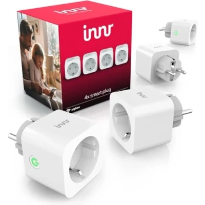 Image de Innr Prise Connectée Zigbee, Smart Plug, Fonctionne avec Innr, Philips Hue*, Alexa &amp; Hey Google (hub connecté requis) Alexa, 3600W, 16A, 4 Pack, SP 240