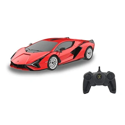 Image de Jamara Lamborghini Sián 2,4 GHz 1:24 Licence Officielle, jusqu&#039;à 1 Heure de Temps Conduite à Environ 9 km/h Détails Parfaitement reproduits Finitions qualité supérieure, 403126, Rouge