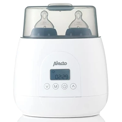 Image de Alecto BW700TWIN chauffe biberon pour bébé Double Sans BPA Stérilisateur Temps de préchauffage préprogrammés Blanc