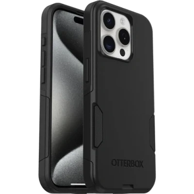Image de Otterbox Commuter Coque pour iPhone 15 Pro Max, Antichoc, Anti Chute, Protection, supporte 3 x Plus de Chutes Que la Norme Militaire, Noir, Livré sans Emballage