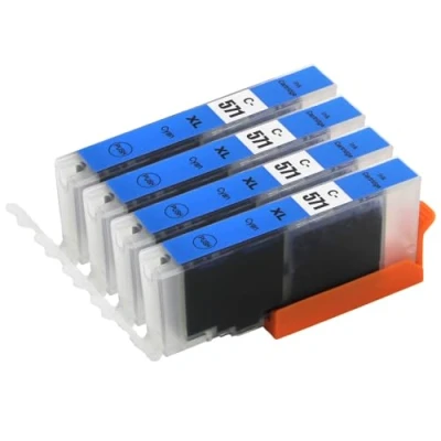 Image de Go Inks 4 Cartouches d&#039;encre Cyan pour remplacer CLI 571C Compatible/Non OEM PIXMA Imprimantes
