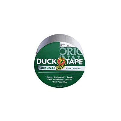 Image de Duck Tape Blanc original, 50 mm x 25 m Le ruban adhésif de réparation original haute résistance et imperméable pour canalisations.