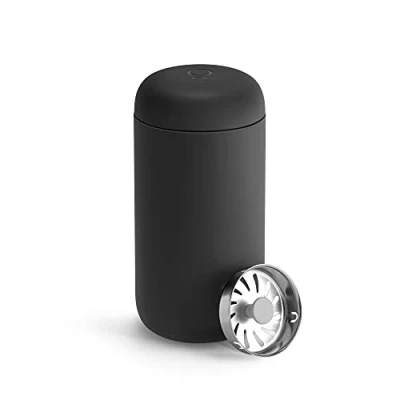 Image de Fellow Carter Move tasse de voyage Gobelet à café et thé isotherme en acier inoxydable avec intérieur céramique protection contre les éclaboussures, noir mat, 355 ml