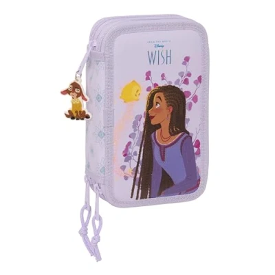 Image de Safta Wish Trousse Scolaire avec 36 Outils Inclus, pour Enfants de 5 à 14 Ans, Confortable et Polyvalente, qualité résistance, 12,5 x 5,5 19,5 cm, Couleur Lilas, Estándar, Décontracté