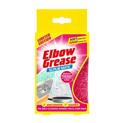 Image de Elbow Grease ® Pink Scrub Mate Éponge de Nettoyage Douce et Rigide Anti Rayures pour Cuisine Salle Bain