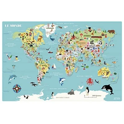 Image de Vilac Carte du Monde magnétique Ingela P.A À partir de 5 ans 7612, Multicolor
