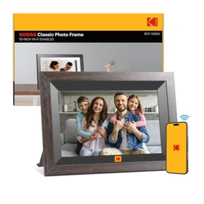 Image de KODAK Cadre Photo Numérique WiFi 10,1 Pouces,Cadre Electronique avec 32Go de Mémoire, Écran Tactile HD 1280x800 IPS pour Partager Photos et Vidéos, Support Multilingue, Rotation Automatique