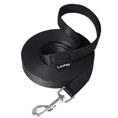 Image de Loutep Laisse de dressage pour chiens 3 m, 5 10 15 20 25 30 corde en nylon robuste avec poignée rembourrée petite, moyenne et grande taille, promener, obéir