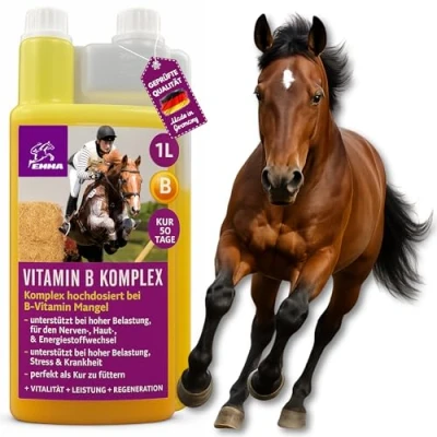 Image de Vitamine b Complexe Cheval 1L hautement dosée pour chevaux avec vitamines B1 B2 B6 B12 I VIT Complex Soutien de la musculature du système immunitaire métabolisme nerveux