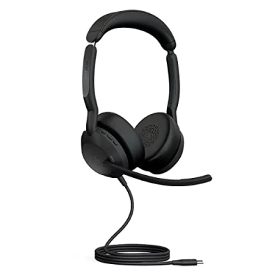 Image de Jabra Evolve2 50 Micro casque filaire stéréo Technologie Air Comfort, microphones à réduction de bruit et ANC Certifié MS Teams, fonctionne avec toutes les autres plateformes Noir