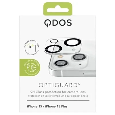 Image de QDOS Protecteur d&#039;Objectif de Caméra pour iPhone 15/15 Plus en Verre OptiGuard Transparent Neuf