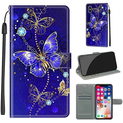Image de TOMYOU Coque pour iPhone X, Etui Protection Housse Premium en Cuir PU,[Fermeture Magnétique],Flip Case Compatible avec X/iPhone XS