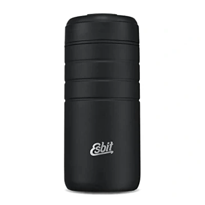 Image de Esbit Gobelet isotherme Majoris En acier inoxydable 450 ml Noir Fermeture à clic Pour boissons chaudes et froides
