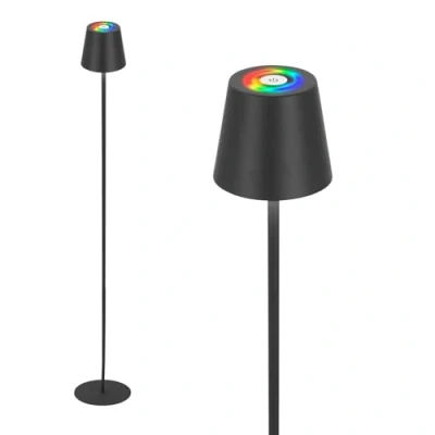 Image de Briloner Lampe sur pied LED rechargeable Coloris, noir, RVB, variateur d&#039;intensité,