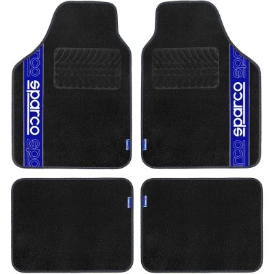 Image de SPARCO SPF510BL Ensemble de tapis sol Polyester avant et arrière 4 noir 66 x 47 cm (front), 37 (rear)