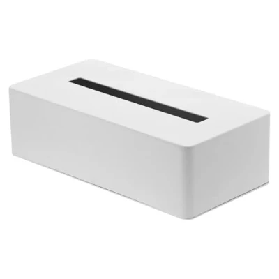 Image de Yamazaki Tissue Case Boîte à mouchoirs rectangulaire en Acier, allié, Blanc, Taille Unique