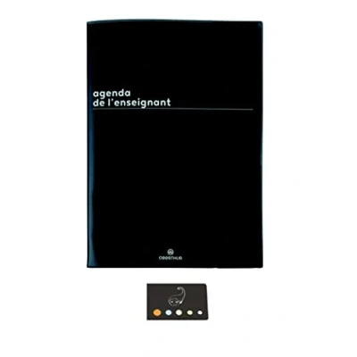 Image de Lot Agenda de L&#039;Enseignant 2024 2025 Boréal Oberthur 1 semaine par page + Index Adhésif Blumie (Boréal Noir)