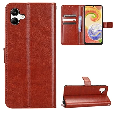 Image de Kukoufey Coque Cuir pour Samsung Galaxy A04,Coque SM A045F/DS A04 / A045M/DS A045F A045M M135M/DS M13 5G Housse Etui Cover Brown
