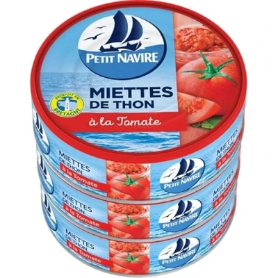 Image de PETIT NAVIRE Miettes De Thon À La Tomate 80G Lot 4 Vendu Par