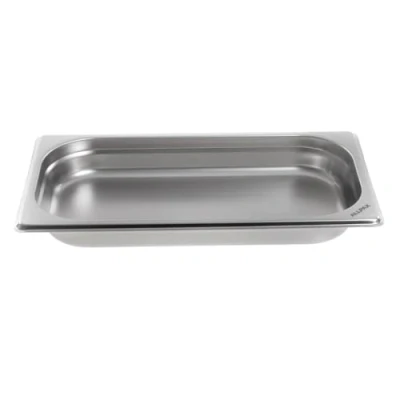 Image de Allpax Récipient GN 1/3 en acier inoxydable Hauteur 40 mm gastronormique de qualité alimentaire et résistant à la chaleur, égoutter ou comme insert cuisson dans le réchaud