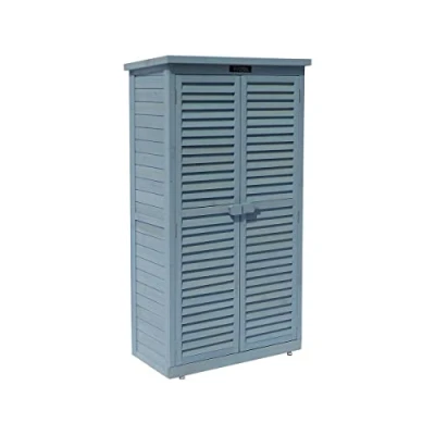 Image de Armoire de JARDIN HABITAT ET Space Bois sapin 87 x 46.5 160 cm Bleu ciel