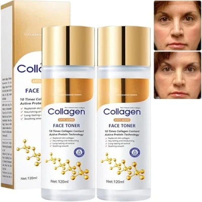 Image de toner pour le visage au collagène de Limetown, hydrolysé, coréen hydratant anti âge, sérum éclaircissant à l&#039;acide hyaluronique (2Pcs)