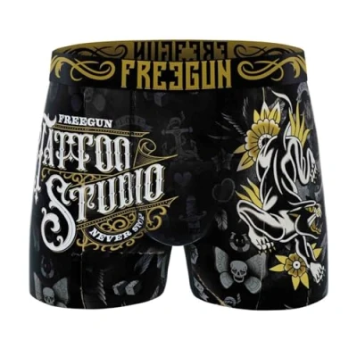 Image de FREEGUN Boxer Homme Microfibre Skull Tête de Mort (XL, Tatoo76)