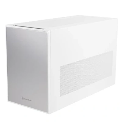 Image de SilverStone Technology SUGO 17, Blanc, Châssis Haut de Gamme en Forme Cube avec Un hébergement Exceptionnel des Composants, SST SG17W (Blanc)