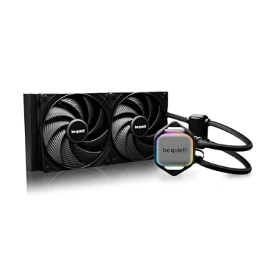 Image de be quiet! Pure Loop 2 280 mm watercooling, impressionnantes performances de refroidissement, ventilateurs Wings 3 140 PWM high speed, Pompe doublement découplée, Tubes gainés flexibles