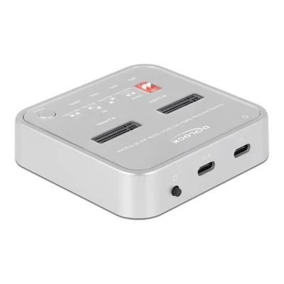 Image de DeLOCK Station d&#039;accueil pour 1 x M.2 NVMe SSD + SATA avec lecteur de carte SD Express (SD 7.1) et fonction Clone Neuf