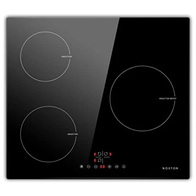 Image de NOXTON Plaque à Induction Encastrable, 3 Feux, 9 Niveaux de Puissance Avec Commandes Tactiles Capteur, Verrouillage sécurité pour enfants, Indicateur surchauffe (3 Brûleurs)