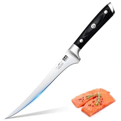 Image de SHAN ZU Couteau à Filet 18cm, Poisson Professionnel, de Sole Fileter en Acier Inoxydable Allemand CLASSIC Series