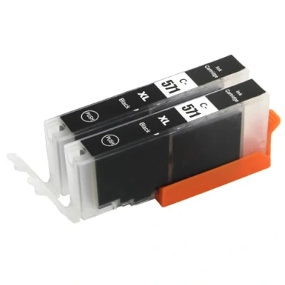 Image de Go Inks 2 Cartouches d&#039;encre Noire pour remplacer CLI 571Bk Compatible/Non OEM PIXMA Imprimantes