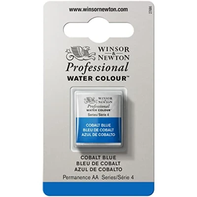 Image de Winsor &amp; Newton Aquarelle Professionnel Peinture Aquarelle, Haute Luminosité, Résistante à la Lumière, Qualité Archive, Demi Godet, Couleur Bleu de Cobalt ROW