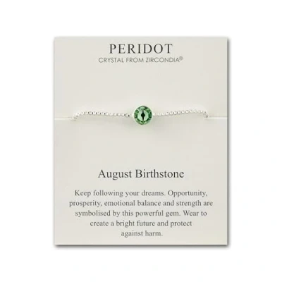 Image de Philip Jones Bracelet de pierre naissance d&#039;août (péridot) créé avec des cristaux Zircondia®