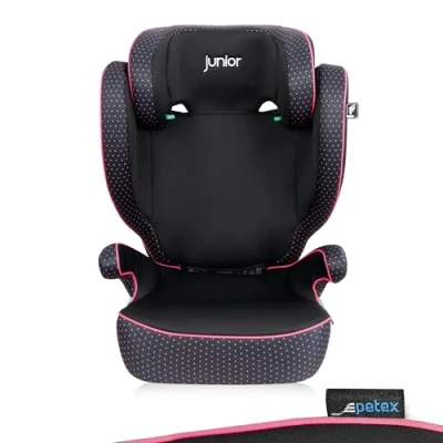 Image de PETEX Siège auto ISOFIX Basic Plus i Size, conforme à la norme ECE R129, pour les enfants d&#039;environ 100 150 cm, réglable en hauteur, rose, 1 pièce