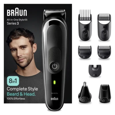 Image de Braun Tondeuse Tout En Un Series 3 MGK3440, 8 1, Kit Pour Barbe, Cheveux &amp; Et Autres Zones